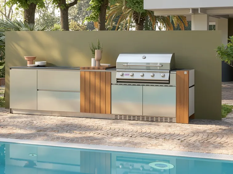 Perché la bombola non va mai in cantina o in garage (foto Barbecue Aster Cucine Outdoor lineare)