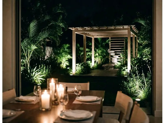 foto giardino illuminato