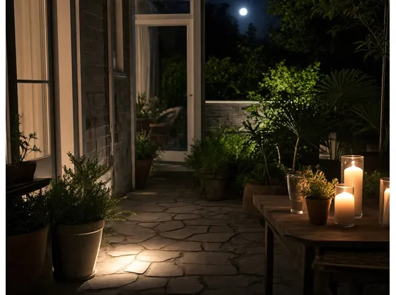 foto giardino illuminato