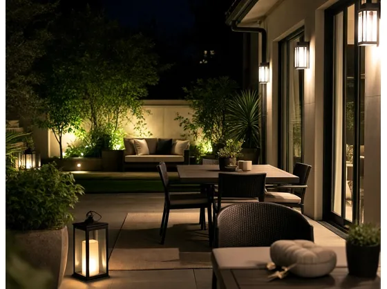foto giardino illuminato