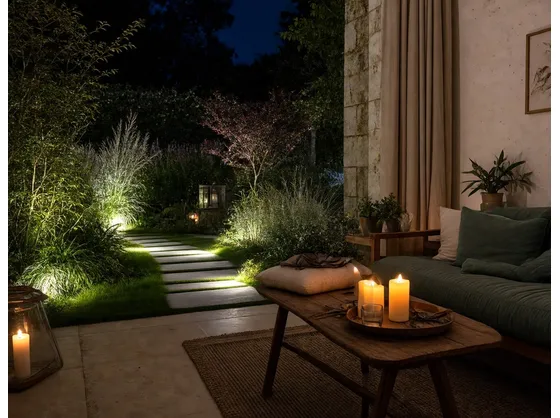 foto giardino illuminato
