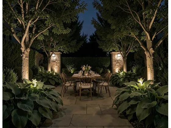 foto giardino illuminato