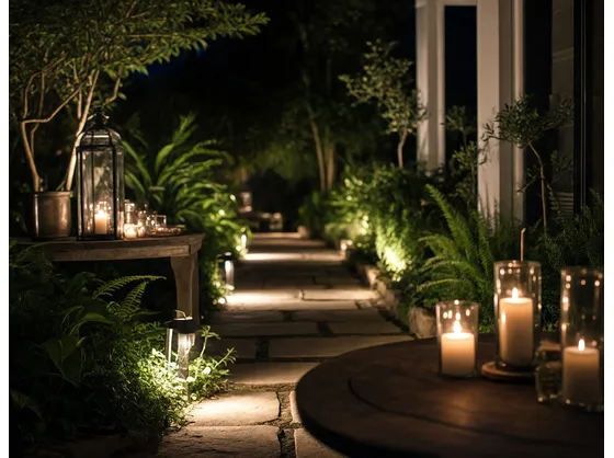 foto giardino illuminato