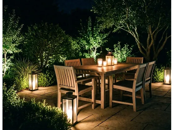 foto giardino illuminato