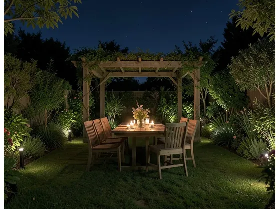 foto giardino illuminato