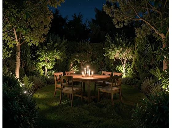 foto giardino illuminato