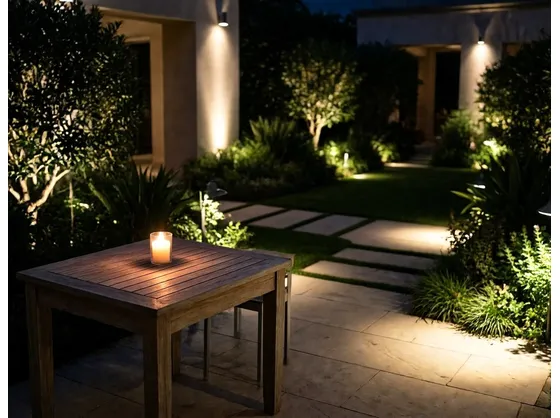 foto giardino illuminato