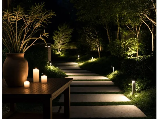 foto giardino illuminato