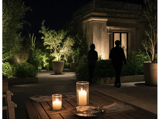 foto giardino illuminato