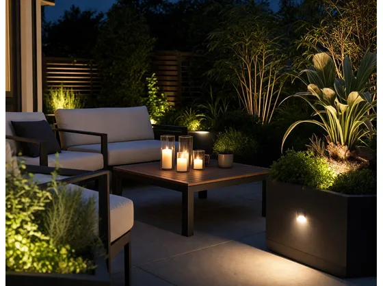 foto giardino illuminato