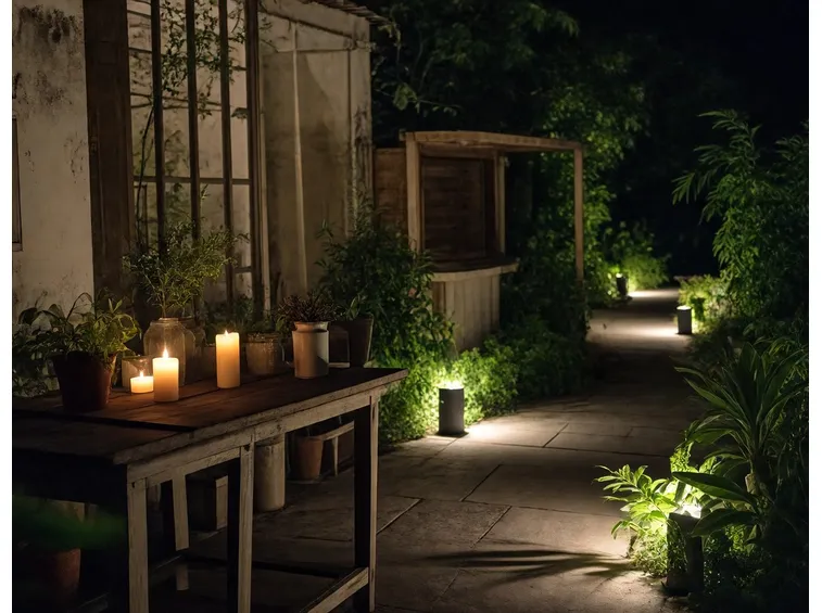 foto giardino illuminato