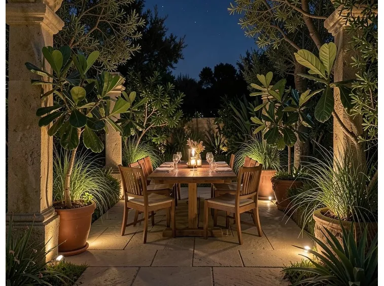 foto giardino illuminato