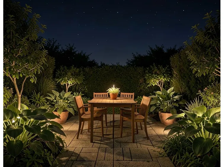 foto giardino illuminato