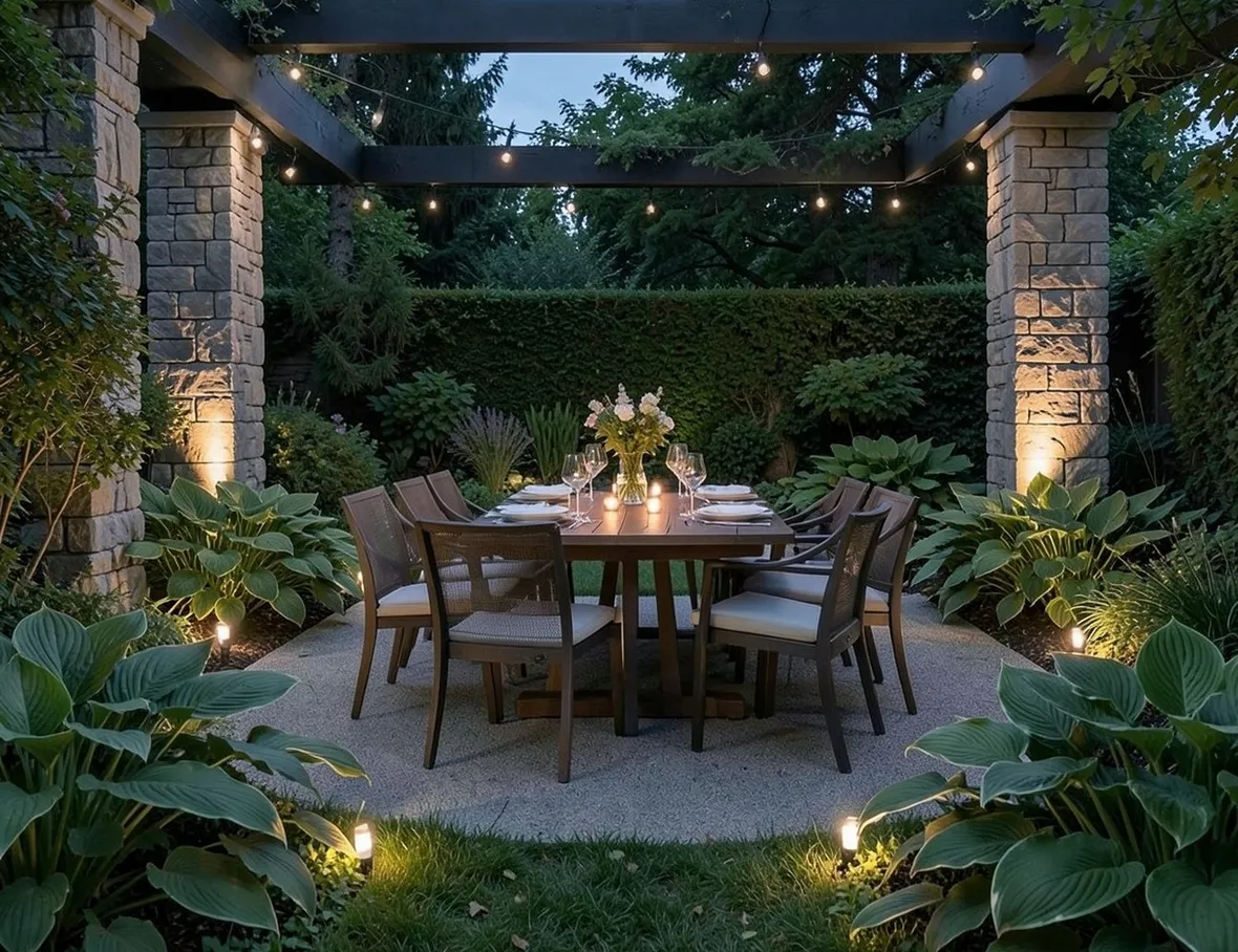 foto giardino illuminato