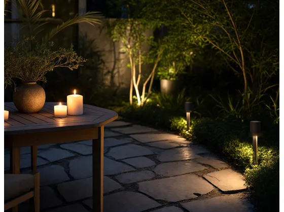 foto giardino illuminato