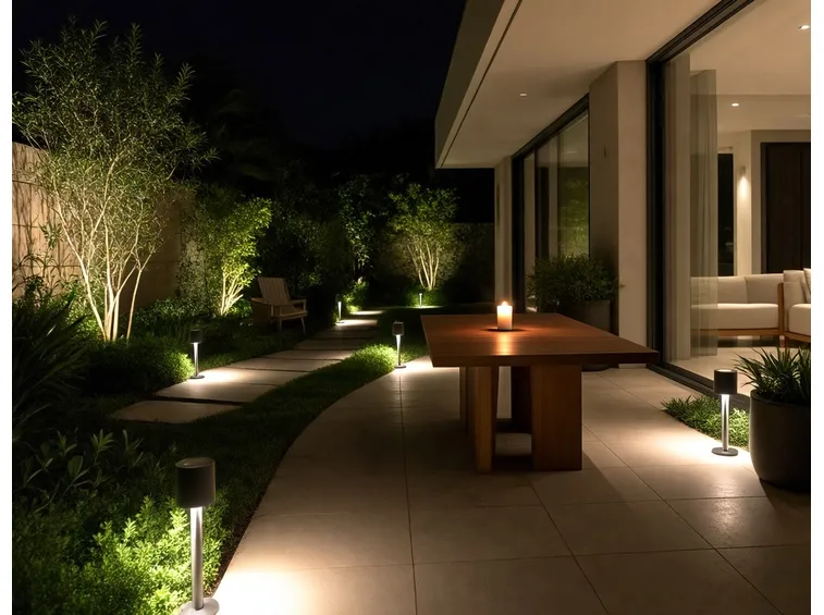 foto giardino illuminato
