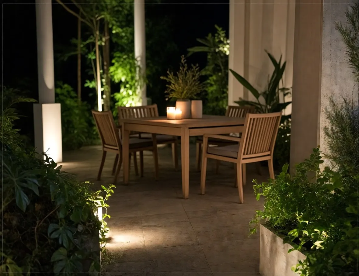 foto giardino illuminato