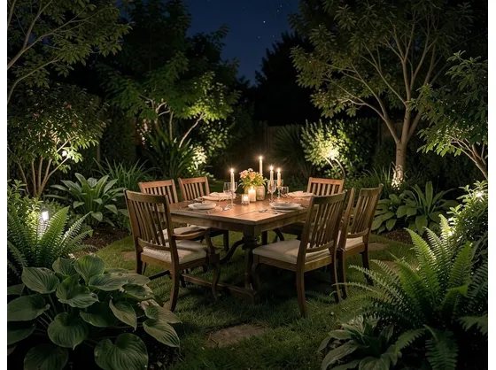 foto giardino illuminato