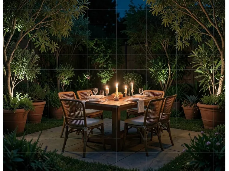 foto giardino illuminato
