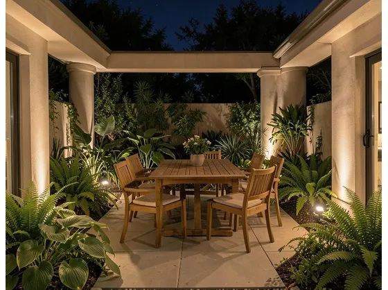 foto giardino illuminato