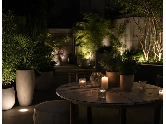 foto giardino illuminato