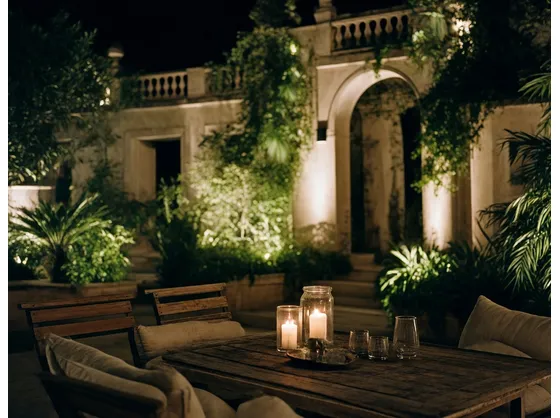 foto giardino illuminato